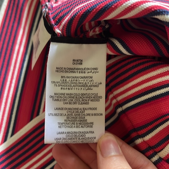 BCBG MAXAZRIA Bright Poppy Multi Ivy Striped Bandage Mini Slim Skirt Size: Small - Picture 14 of 16